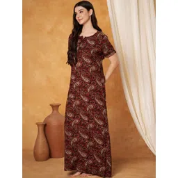 KALINI Women Paisley Printed Maxi Nightdress-picture-13
