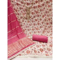 KALINI Women Pink Cotton Blend Printed Unstitched Dress Material-picture-33