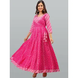KALINI Women Pink Ethnic Motifs Print Anarkali Kurta-picture-14