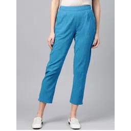 KALINI Women Pleated Cropped Regular Trousers-picture-39