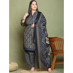 KALINI Women Plus Size Ethnic Motifs Printed Kurta with Salwar & Dupatta-picture-38