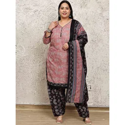 KALINI Women Plus Size Floral Printed Kurta with Salwar & Dupatta-picture-12