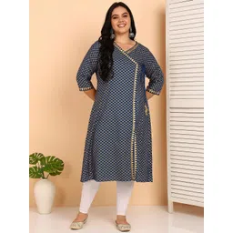 KALINI Women Plus Size Geometric Printed Festive A-Line Kurta-picture-34