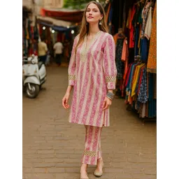 KALINI Women Printed Cotton Blend Kurta Sets-picture-12