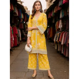 KALINI Women Printed Cotton Blend Kurta Sets-picture-16