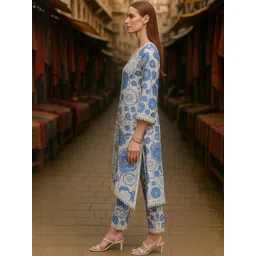 KALINI Women Printed Cotton Blend Kurta Sets image 2