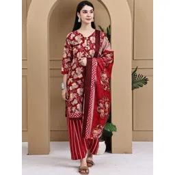 KALINI Women Printed Cotton Blend Kurta Sets With Dupatta-picture-36