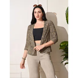 KALINI Women Printed Cotton Open Front Shrug-picture-20