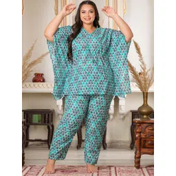 KALINI Women Printed Kaftan Night Suit-picture-22