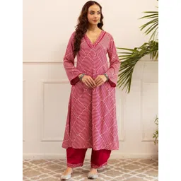 KALINI Women Printed Regular Thread Work Kurta with Patiala-image-43