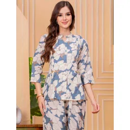 KALINI Women Printed Tunic With Trousers Co-Ords-picture-35