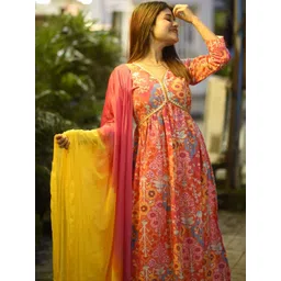 KALINI Women Printed Viscose Rayon Kurta Sets With Dupatta-picture-23