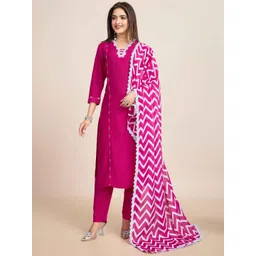 KALINI Women Red Viscose Rayon Embroidered Kurta Sets-picture-10