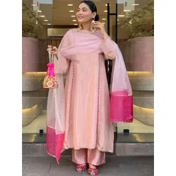 KALINI Women Regular Gotta Patti Kurta with Palazzos & With Dupatta-picture-10