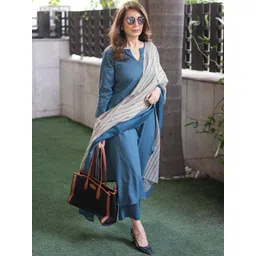 KALINI Women Regular Kurta with Trousers & With Dupatta-picture-29