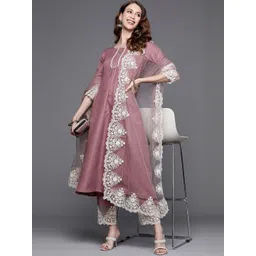 KALINI Women Regular Thread Work Kurta with Trousers & With Dupatta-image-28