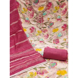 KALINI Women Set of 3 Pieces Silk Unstitched Dress Material-picture-32