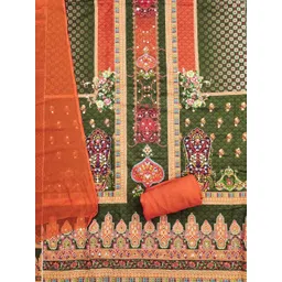 KALINI Women Silk Blend Printed Dress Material image 1