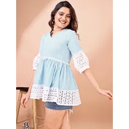 KALINI Women Striped Longline Top-picture-11