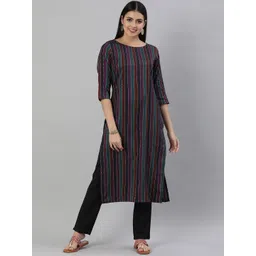KALINI Women Striped Sequinned Kurta-picture-21