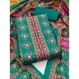 KALINI Women Teal Printed Geometric Dress Material-image-47