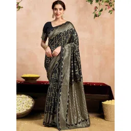 KALINI women Woven Design Zari Silk Blend Designer Banarasi Saree-picture-17