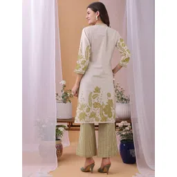 KALINI WomenParrot Green Floral Printed Pure Flex Cotton Co-ord Set-image-40