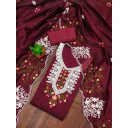 KALINI Women's Chandrei Cotton Floral Embroidered Unstitched Dress Material with Dupatta-picture-20