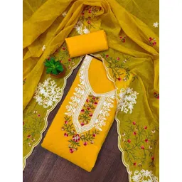 KALINI Women's Chandrei Cotton Floral Embroidered Unstitched Dress Material with Dupatta-picture-14