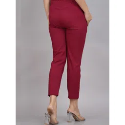 KALINI Women's Maroon Lycra Regular Fit Trouser Pants-picture-27