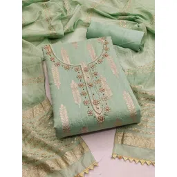 KALINI Woven Design Beads & Stone Banarasi Jacquard Unstitched Dress Material-picture-18