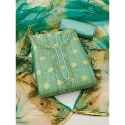 KALINI Woven Design Beads & Stones Unstitched Dress Material-picture-32