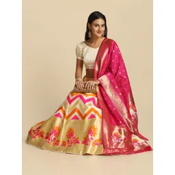 KALINI Woven Design Semi-Stitched Lehenga & Unstitched Blouse With Dupatta-picture-30