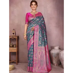 KALINI Woven Design Silk Blend Banarasi Saree-picture-29