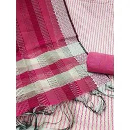 KALINI Woven Design Striped Unstitched Dress Material image 5