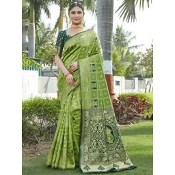 KALINI Woven Design Zari Banarasi Saree With Blouse Piece-picture-38