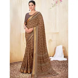 KALINI Woven Design Zari Designer Block Print Saree-picture-37