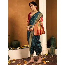 KALINI Woven Design Zari Dhoti Paithani Saree-picture-21