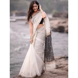 KALINI Woven Design Zari Linen Blend Handloom Saree-picture-35