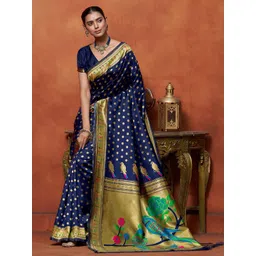 KALINI Woven Design Zari Paithani Saree image 2