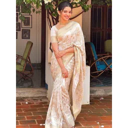 KALINI Woven Design Zari Silk Blend Banarasi Saree-picture-19