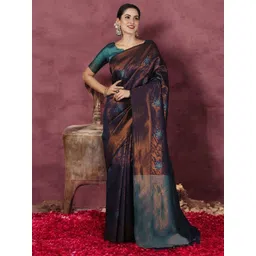 KALINI Woven Design Zari Silk Blend Banarasi Saree-picture-37