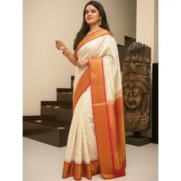 KALINI Woven Design Zari Silk Blend Handloom Banarasi Saree-picture-17