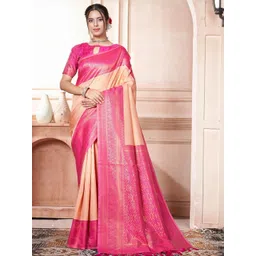 KALINI Woven Design Zari Silk Blend Kanjeevaram Saree-picture-28