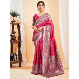 KALINI Woven Design Zari Silk Blend Paithani Saree-picture-26