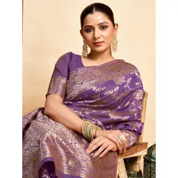 KALINI Woven Design Zari Silk Blend Paithani Saree-picture-28