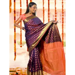 KALINI Woven Design Zari Silk Cotton Banarasi Saree-picture-13