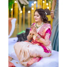 KALINI Woven Design Zari Silk Cotton Banarasi Saree-picture-16