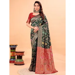 KALINI Woven Design Zari Silk Cotton Kanjeevaram Saree-picture-18