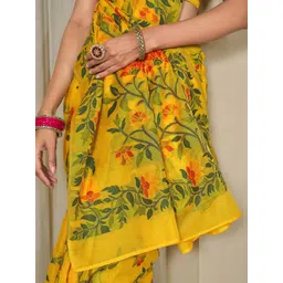 KALINI Yellow Pure Cotton Woven Design Sarees-picture-22